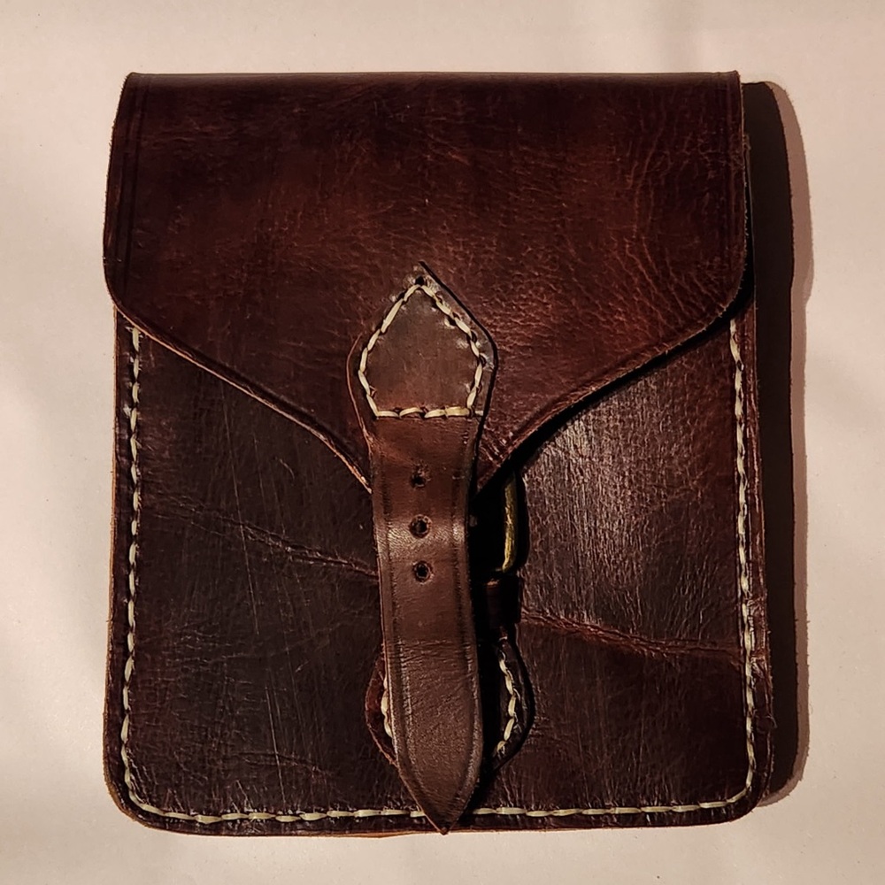 Chocolate Brown Leather Messenger Bag